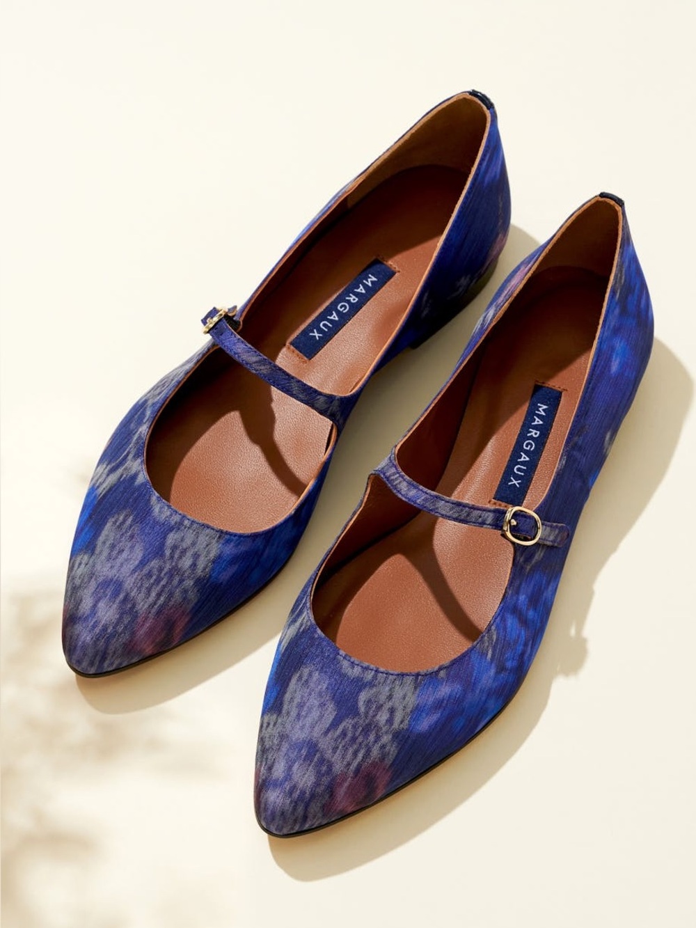 MARGAUX x Jamie Beck The Mary Jane Provence Blue Silk Size 39.5